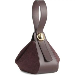 Madewell The Sculpted Metal Wristlet Bag In Haircalf